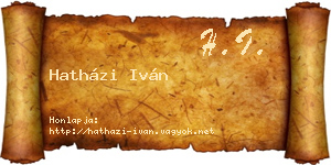 Hatházi Iván névjegykártya